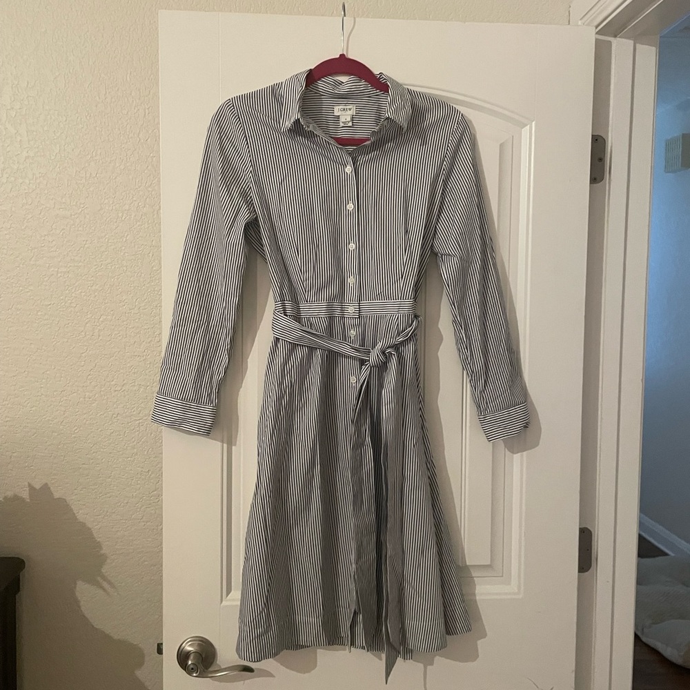 SALE!! J. Crew Blue and White Stripe Shirt Dress Size 6